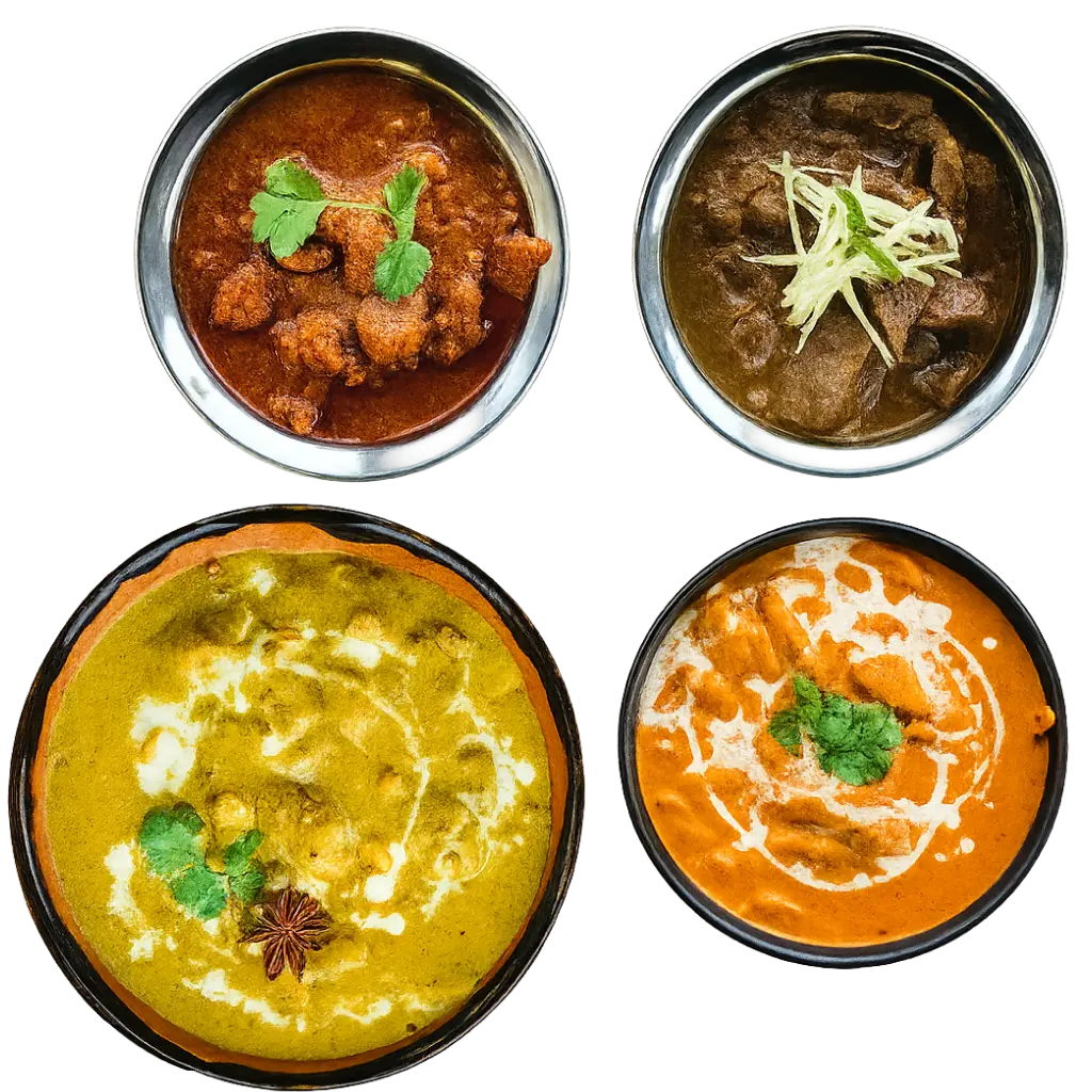 A selection of Garam Masala curries